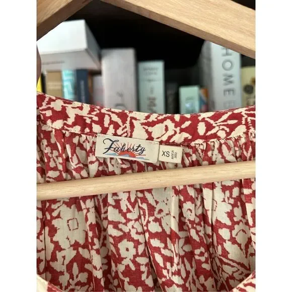 NWOT Faherty Caramel Dress In Spice Sunrise Floral Size XS - Picture 5 of 11